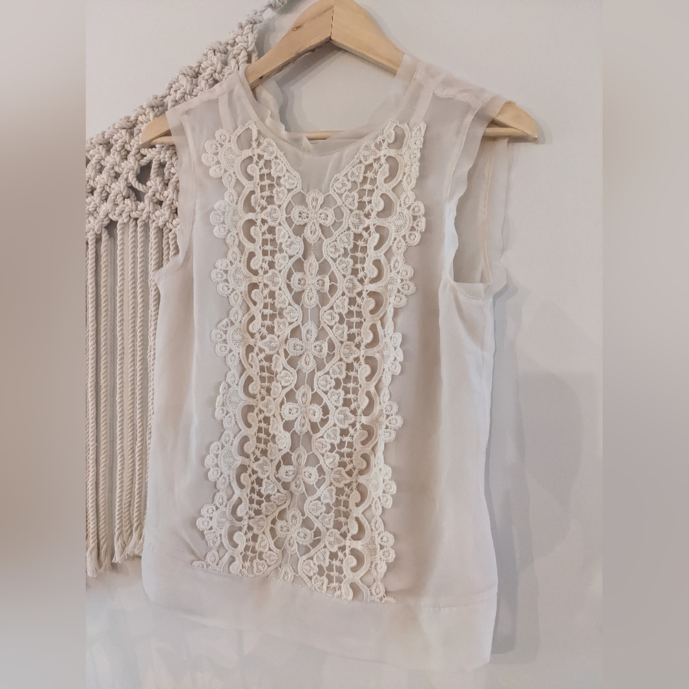 ABS sheer Sleeveless Top